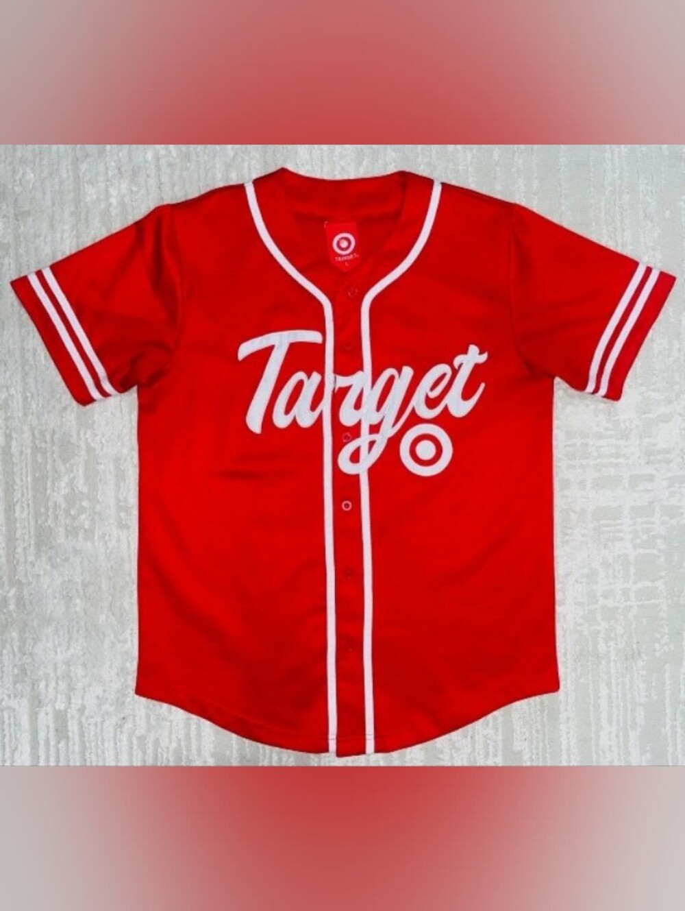 Super Rare Target Red and White Baseball Jersey
